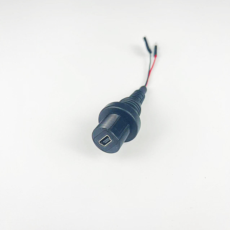 Op maat gemaakte Mini 5 Pin Vrouwelijk Paneel Rood En Zwart Draad Connector Verlengkabel Voor Auto Truck Boot Motorfiets Dashboard