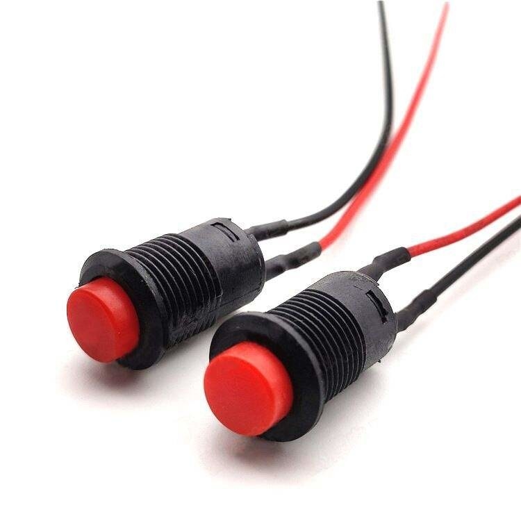 Wintai-Tech drukknop hoorn schakelaar 12v drukknop startschakelaar 12mm momentane drukknop Schakelaar met kabel assemblage