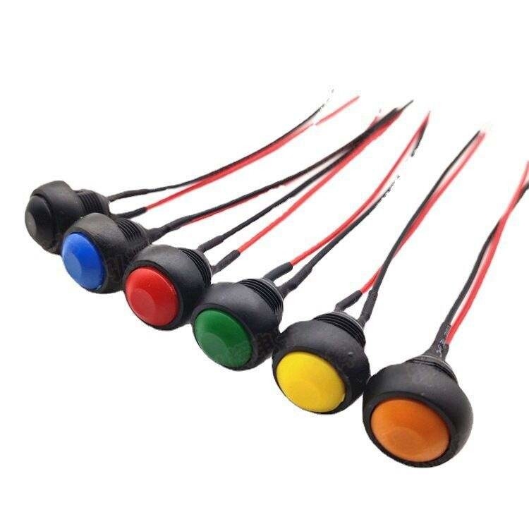 Wintai-Tech drukknop hoorn schakelaar 12v drukknop startschakelaar 12mm momentane drukknop Schakelaar met kabel assemblage