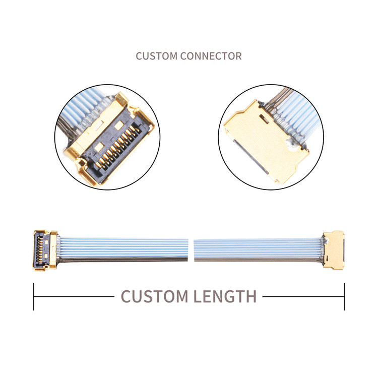 LVDS Kabel Kabellijn UY 10P 0,35 mm Pitch I Pex 20857-010T-01 Kabelassemblages voor Ipex Micro Coaxial Kabel