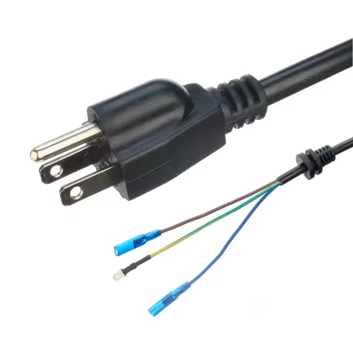 ETL-gecertificeerde 3-koperkern SJTW 10/12/14 Awg 3-prong PVC-geïsoleerde draad Nema 5-15p tot kaal einde AC-stroomkabels