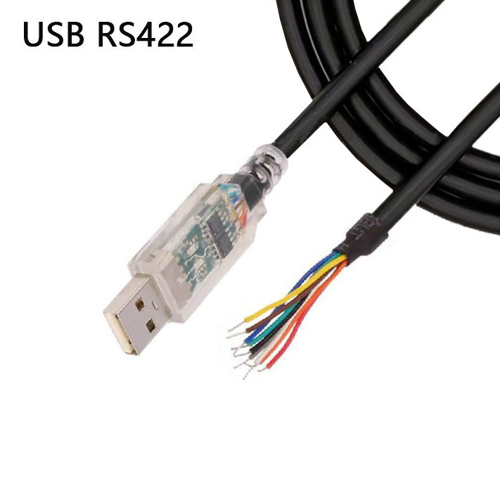 Industrieel aangepaste draadband RS-422 serieprotocolkabel USB-RS422-WE-1800-BT naar halfgesneden draad