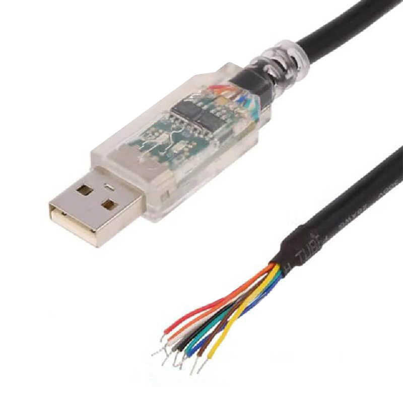Industrieel aangepaste draadband RS-422 serieprotocolkabel USB-RS422-WE-1800-BT naar halfgesneden draad