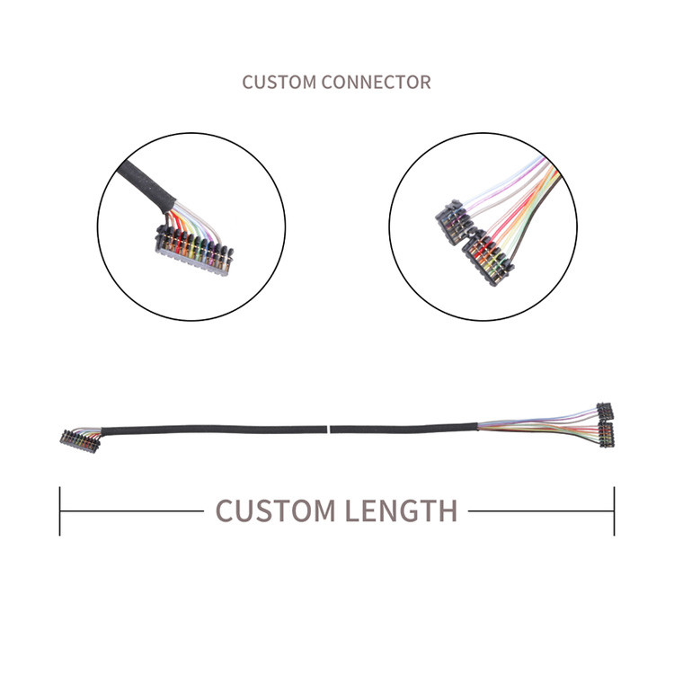 Fabriek op maat gemaakte 0,6 PITCH kabel assemblage JST 04XSR-36KHF 06XSR-36KHF 10XSR-36KHF Micro Coax Connectors