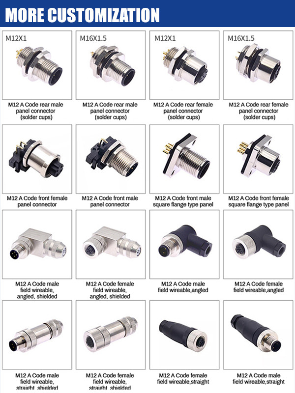 Fabriek MD WF 6 Pin Mini Din Cable, IP67 recht Isobus Cable Lvds Display Connector