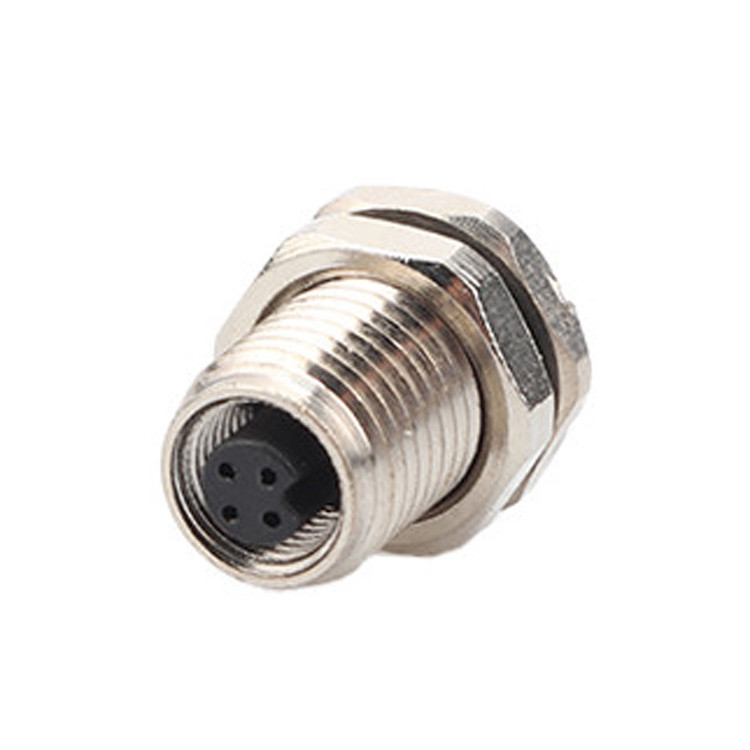 M5 Code-A 4Pin Industrial Circular Waterproof Connector Panel Flange PCB Man en Vrouw Socket IP67
