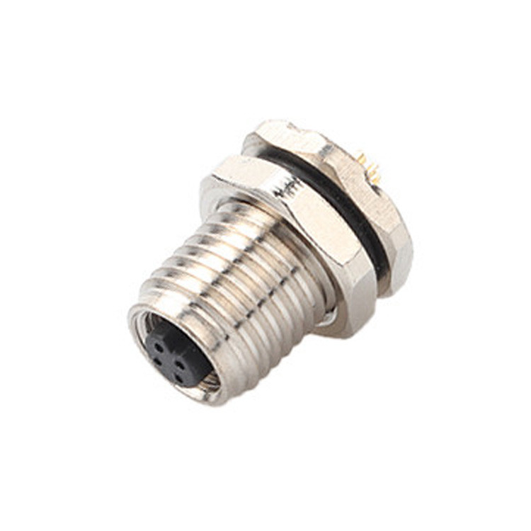 M5 Code-A 4Pin Industrial Circular Waterproof Connector Panel Flange PCB Man en Vrouw Socket IP67