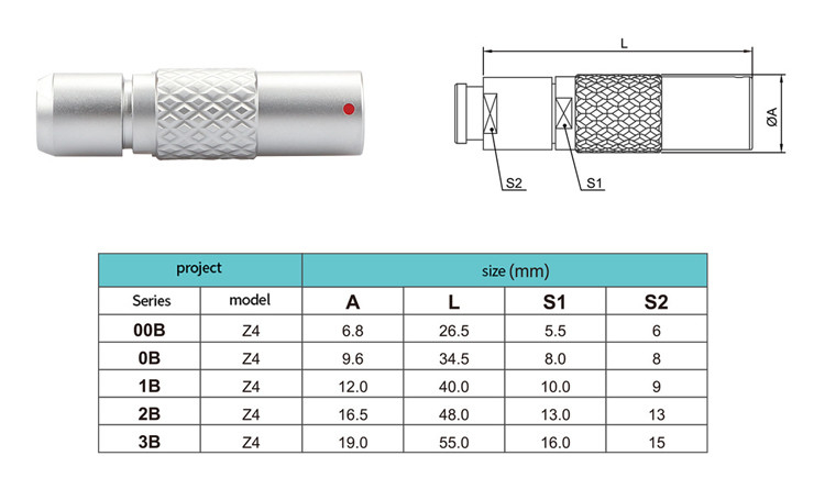 7 pin Z4 B-serie Circulaire waterdichte aansluiting Drijvende stopcontact veilig Push Pull zelfvergrendelingssysteem