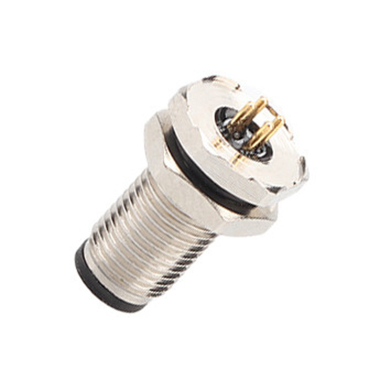 Fabriekscirculaire connector M5 Code-A Waterdicht Panel Flanche PCB Mannelijke Socket Ondersteuning 3-Core En 4-Core