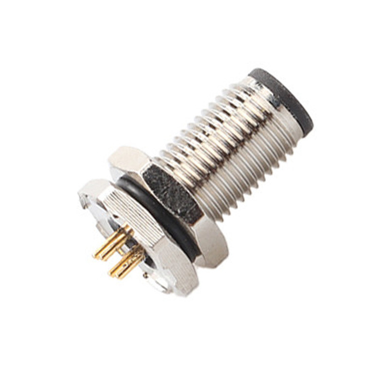Fabriekscirculaire connector M5 Code-A Waterdicht Panel Flanche PCB Mannelijke Socket Ondersteuning 3-Core En 4-Core