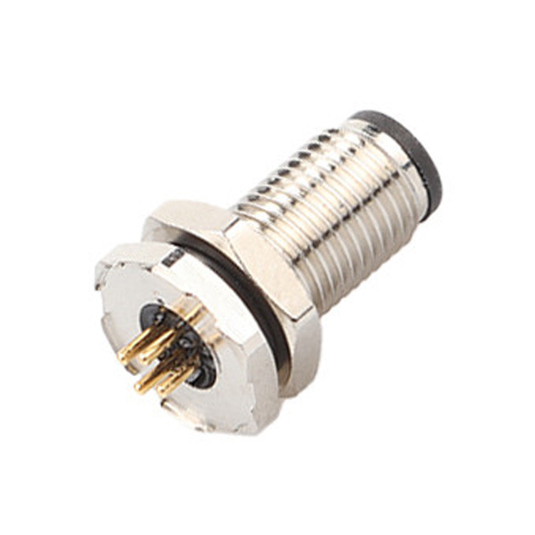 Fabriekscirculaire connector M5 Code-A Waterdicht Panel Flanche PCB Mannelijke Socket Ondersteuning 3-Core En 4-Core