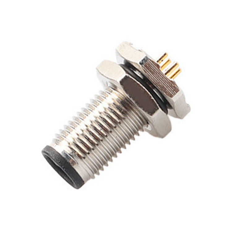 Fabriekscirculaire connector M5 Code-A Waterdicht Panel Flanche PCB Mannelijke Socket Ondersteuning 3-Core En 4-Core