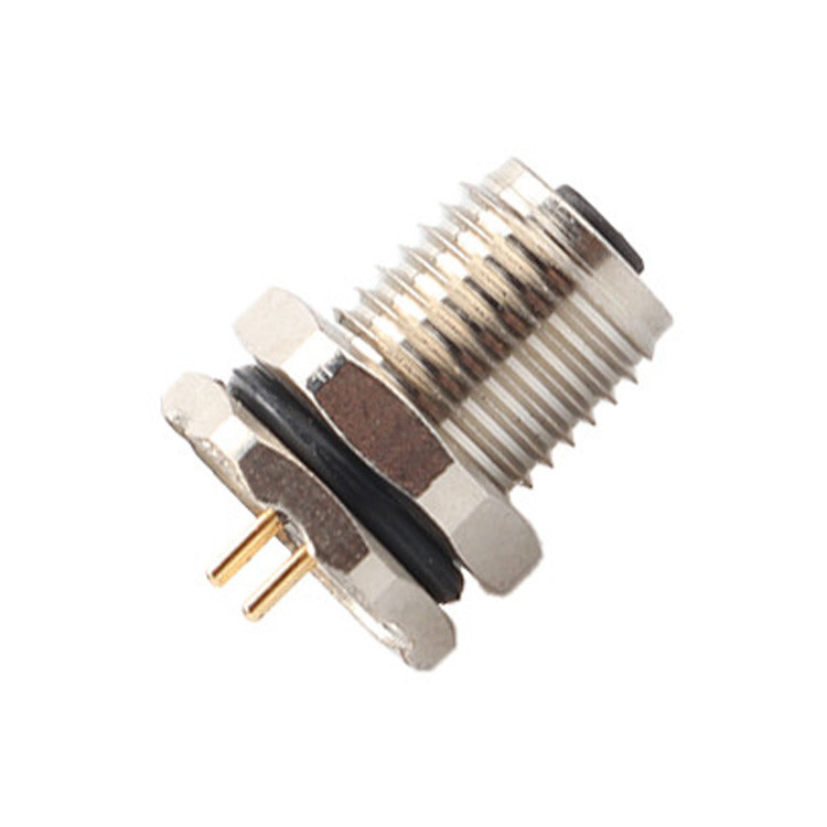 Fabriek aangepaste cirkelvormige connector M5 code-A 4Pin waterdicht serie vrouwelijke matten met M5 panel flens PCB mannelijke stopcontact