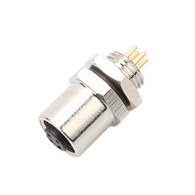 Fabriek M5 Code-A 4Pin Panel Flange PCB Vrouwelijke Socket Circular Connector IP67