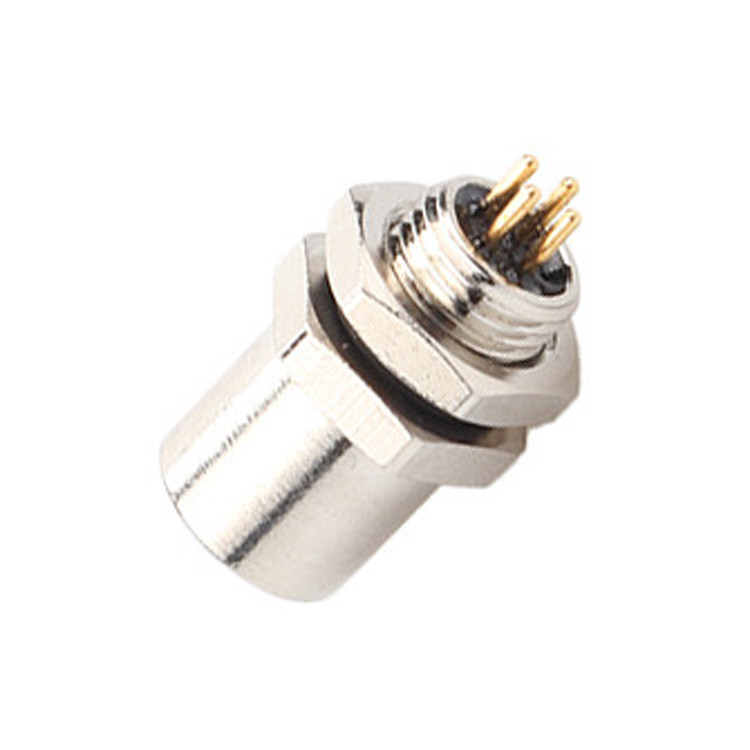 Fabriek M5 Code-A 4Pin Panel Flange PCB Vrouwelijke Socket Circular Connector IP67