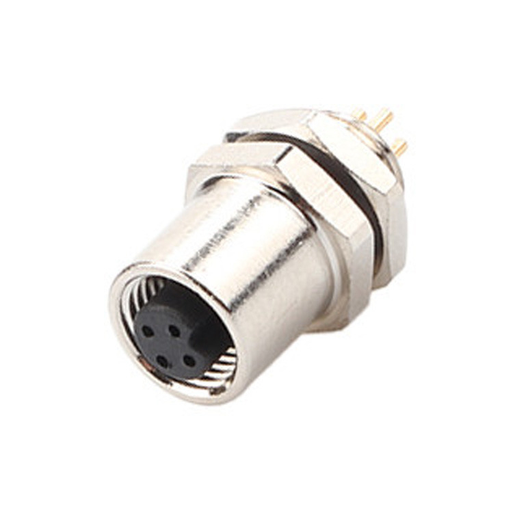 Fabriek M5 Code-A 4Pin Panel Flange PCB Vrouwelijke Socket Circular Connector IP67