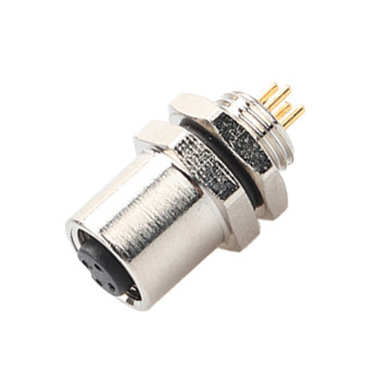 Fabriek M5 Code-A 4Pin Panel Flange PCB Vrouwelijke Socket Circular Connector IP67