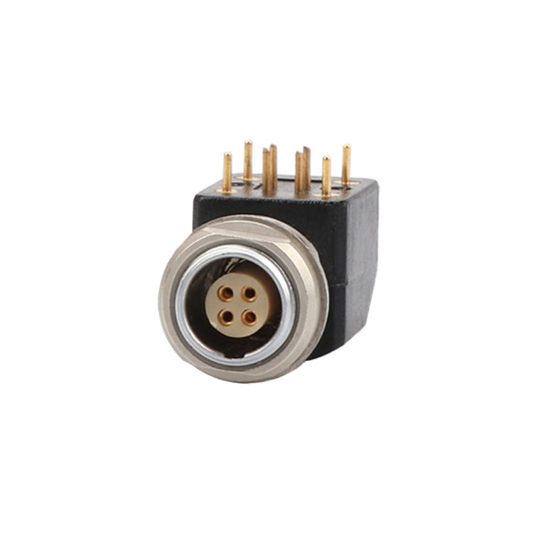 B-serie Z12 4Pin Double Nut Fixed Angle Socket 90° Angled Double Nut Fixed voor printplaten