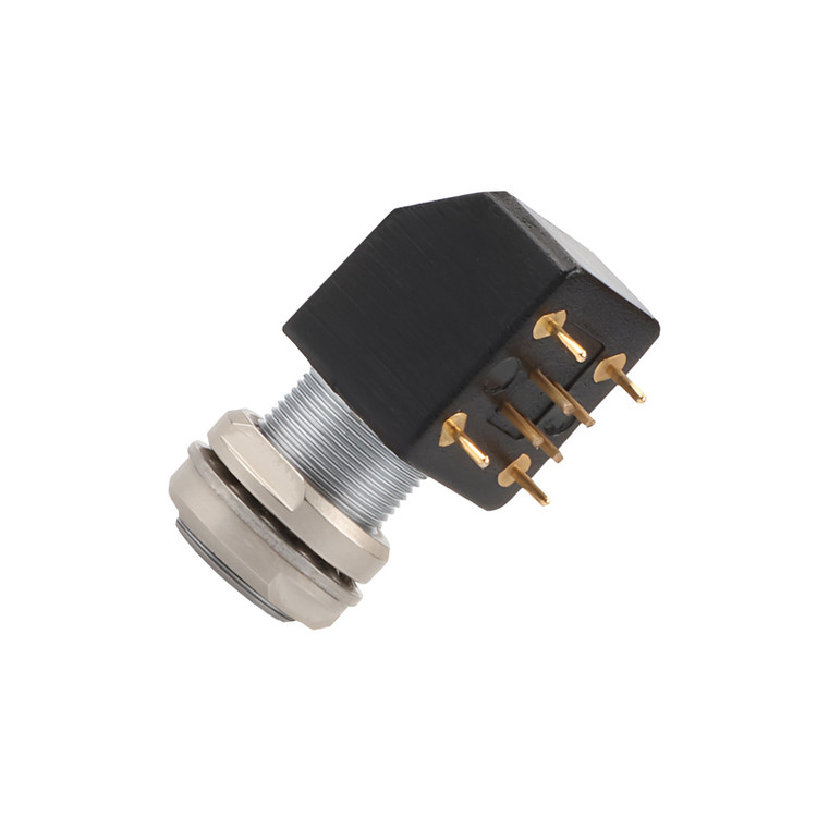 B-serie Z12 4Pin Double Nut Fixed Angle Socket 90° Angled Double Nut Fixed voor printplaten