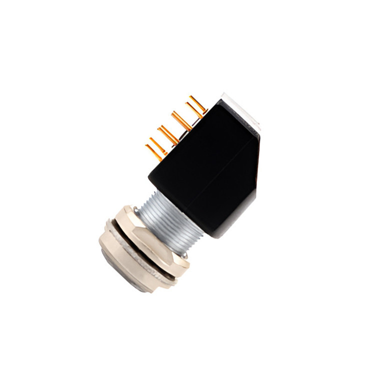 B-serie Z12 4Pin Double Nut Fixed Angle Socket 90° Angled Double Nut Fixed voor printplaten