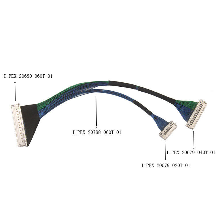 EMI Shielding 60-pin Micro Coaxial Cable, I Pex CABLINE-CA II PLUS LVDS EDP Cable met 20788 060T 01