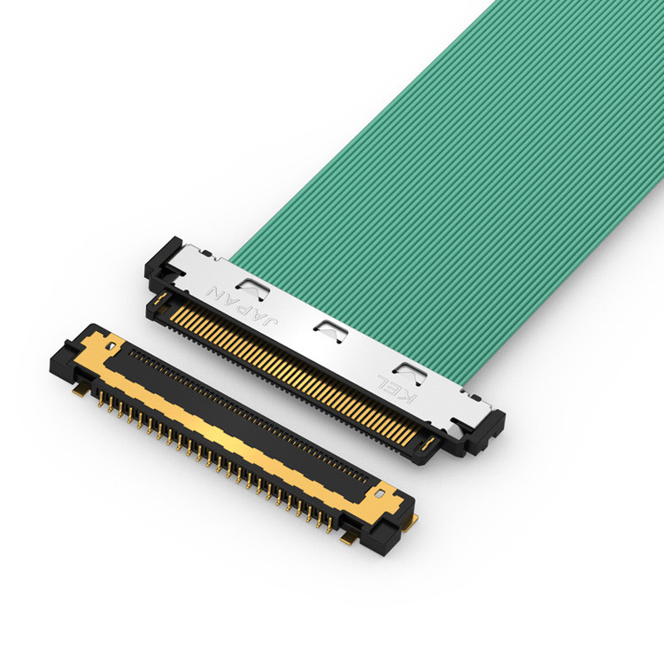 Micro coaxiale kabeltoepassing met KEL XSL20-48S 0,25 mm pitch, 44AWG en 46AWG