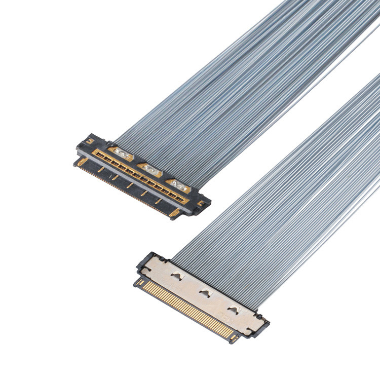 Micro coaxiale kabeltoepassing met KEL XSL20-48S 0,25 mm pitch, 44AWG en 46AWG
