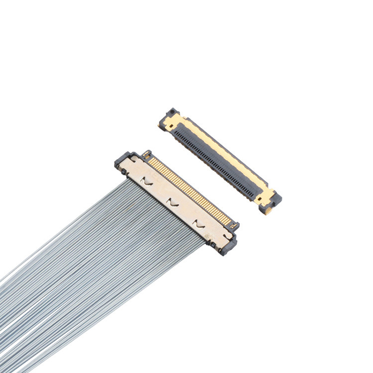 Micro coaxiale kabeltoepassing met KEL XSL20-48S 0,25 mm pitch, 44AWG en 46AWG
