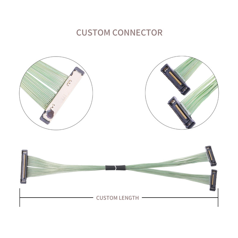I-Pex Kabel ss 35P Micro Coaxial Kabel 20380-035t-06 Lvds Connector 0.4mm Pitch Right Angle