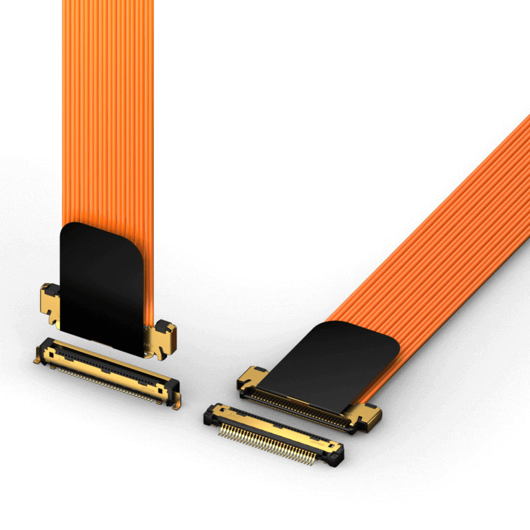 KEL Micro Coaxial Cable TSL Series High Performance Coaxial Harnesses Transmissiesnelheid 32Gbps Pitch 0.55mm