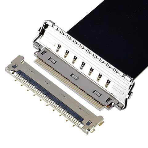 I-PEX Paringsrichting Horizontaal 20856-050T-01 FFC Coaxkabel 50P 0.4mm Pitch Op maat gemaakt OEM/ODM