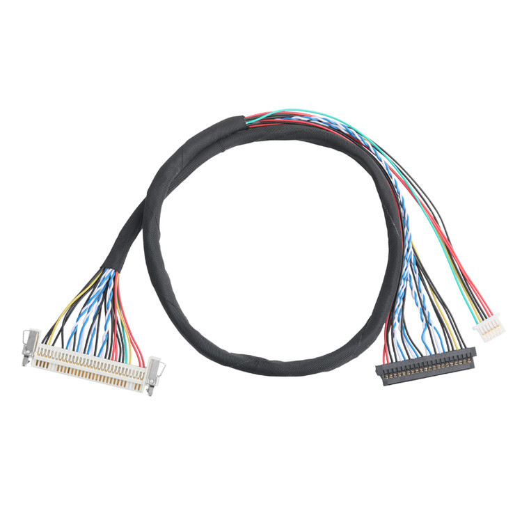OEM/ODM LVDS-kabelassemblage van JAE FI-X30HL 30P 1.0mm pitch naar JAE FI-S20S 20P en SHLP-6P