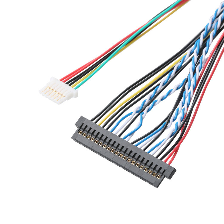 OEM/ODM LVDS-kabelassemblage van JAE FI-X30HL 30P 1.0mm pitch naar JAE FI-S20S 20P en SHLP-6P