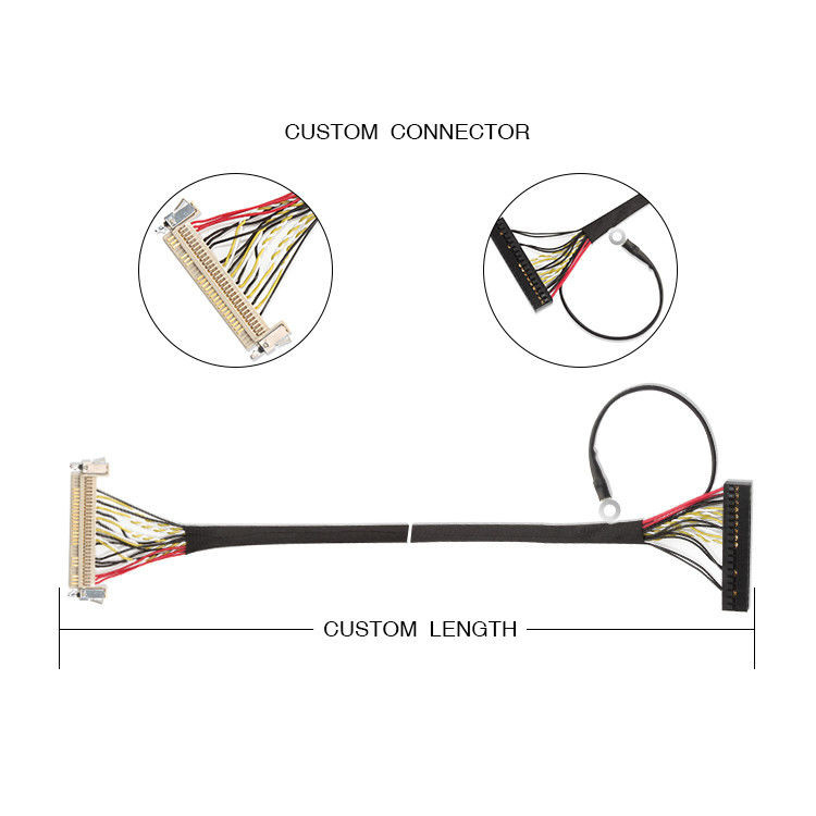 30 pin LVDS-kabel assemblage, 51 pin FI X30HL-B LVDS-kabel voor LCD-paneel
