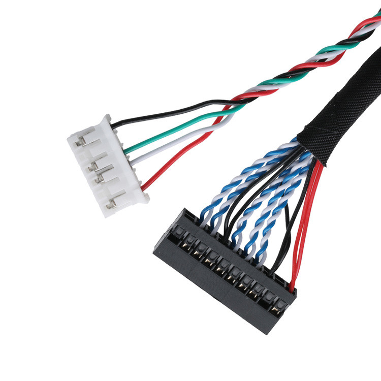 LVDS-kabelconnectoren Signalgegevensoverdracht van DF14-20P-1.25H naar PH2.0-6P-connector en DH2.0-T-terminal