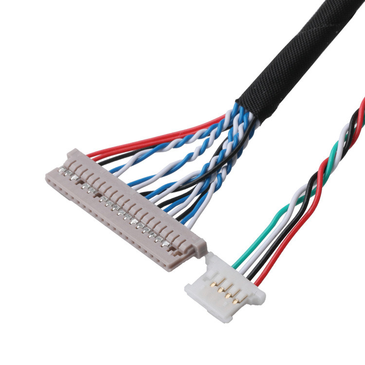 LVDS-kabelconnectoren Signalgegevensoverdracht van DF14-20P-1.25H naar PH2.0-6P-connector en DH2.0-T-terminal
