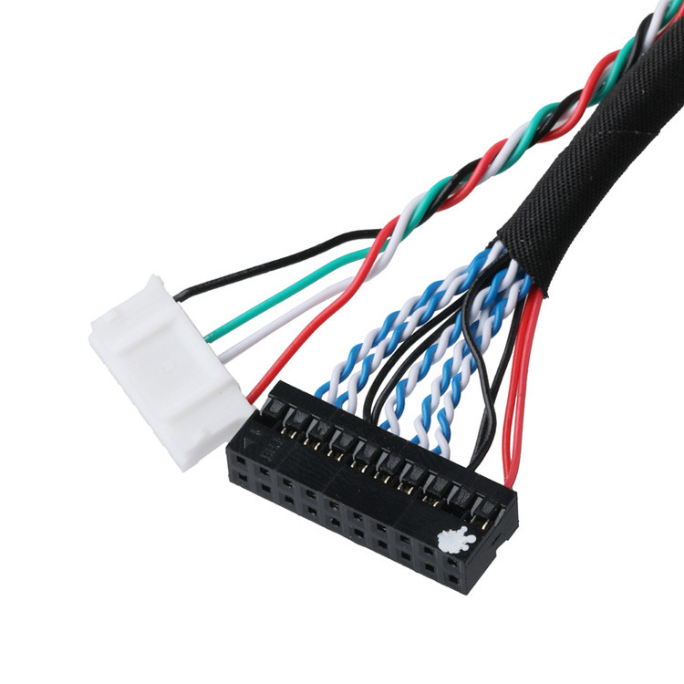 LVDS-kabelconnectoren Signalgegevensoverdracht van DF14-20P-1.25H naar PH2.0-6P-connector en DH2.0-T-terminal