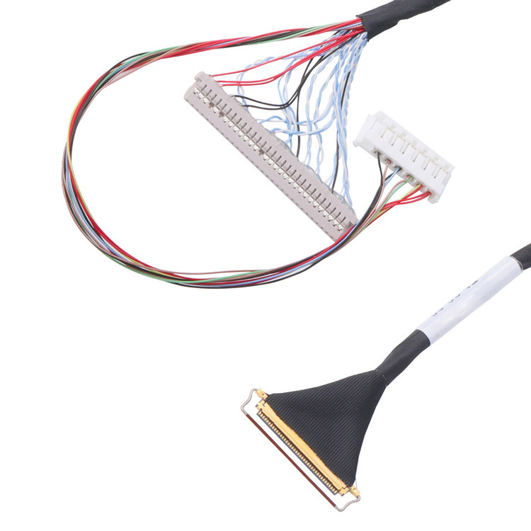 Horizontale koppeling Type Micro-Coaxial Connector Voor Custom 40 Pin Lvds Kabel Assemblage Met 0,5mm Pitch Lcd Lvds Kabel