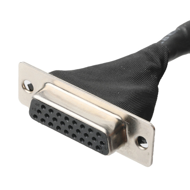 OEM/ODM LVDS-kabelassemblage van  DF13-40Pin met 1.25mm pitch tot HD-SUB 26P Vrouwelijke soldeer UL 1007 20AWG kabel