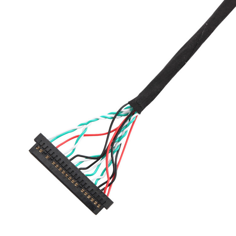 OEM/ODM 30 pin LVDS-kabelassemblage WL1258h-20P TO  DF13-2 Lvds-displayconnector