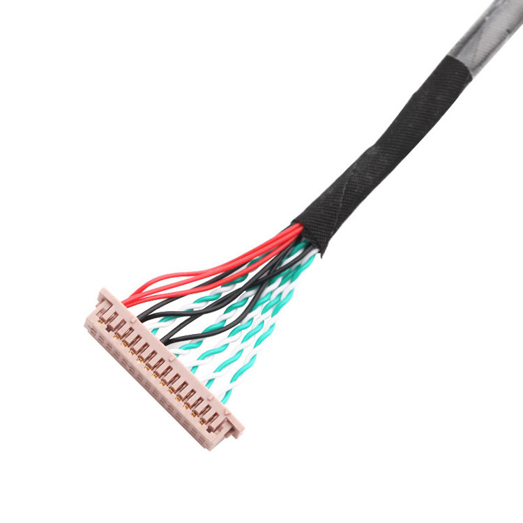 OEM/ODM 30 pin LVDS-kabelassemblage WL1258h-20P TO  DF13-2 Lvds-displayconnector