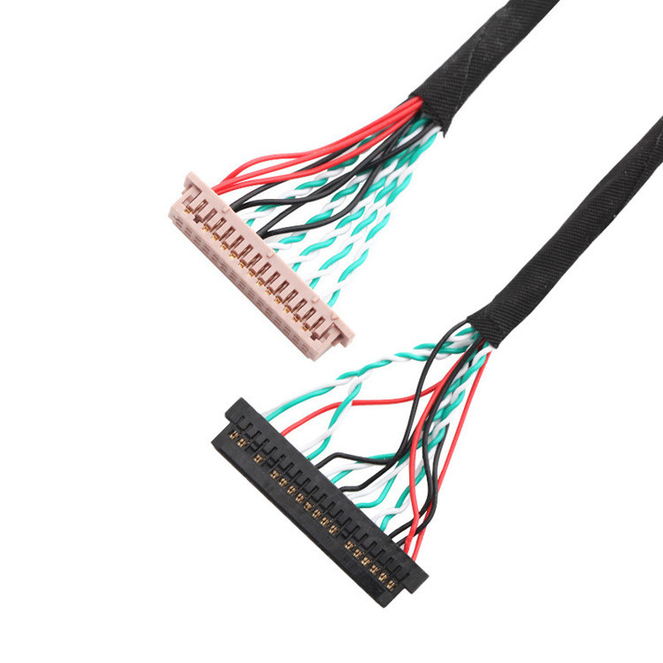 OEM/ODM 30 pin LVDS-kabelassemblage WL1258h-20P TO  DF13-2 Lvds-displayconnector