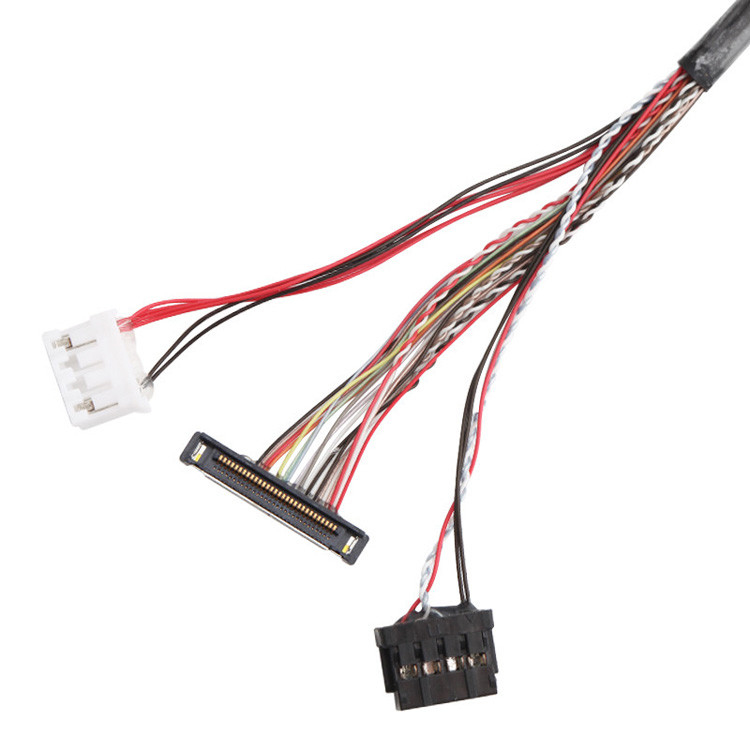 JST PHR-4-connector naar IPEX 20453-240T-03 naar 20380-R30T-06 LVDS-kabelboomconstructie