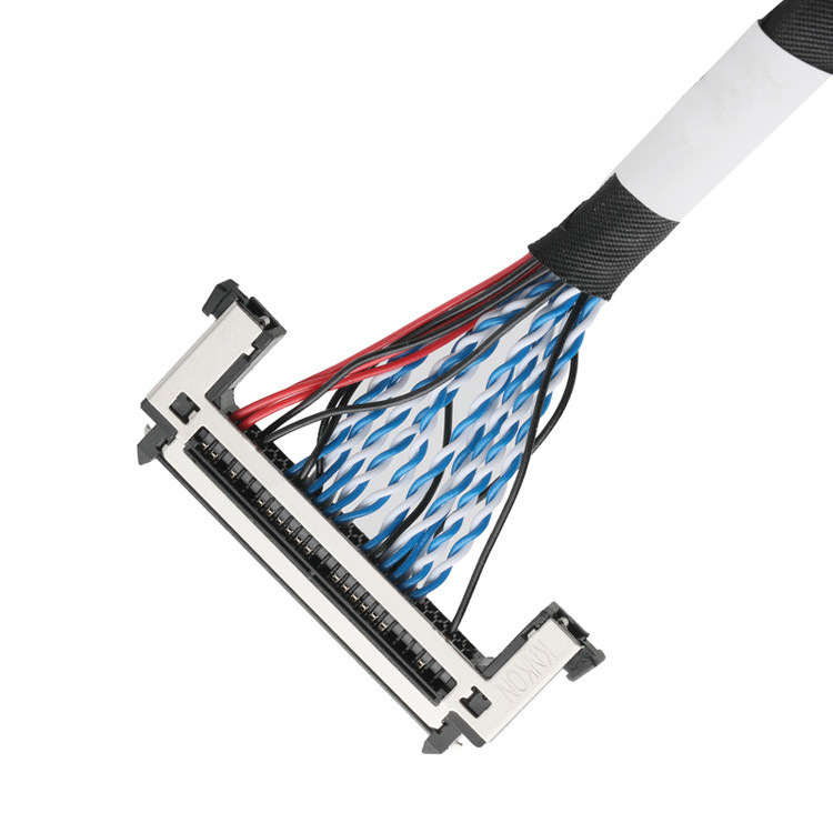 OEM/ODM LVDS-kabelassemblage van JAE FI-RE51HL 51-pin naar DP2.0 30-pin of EGN UL 1571 28AWG-kabel