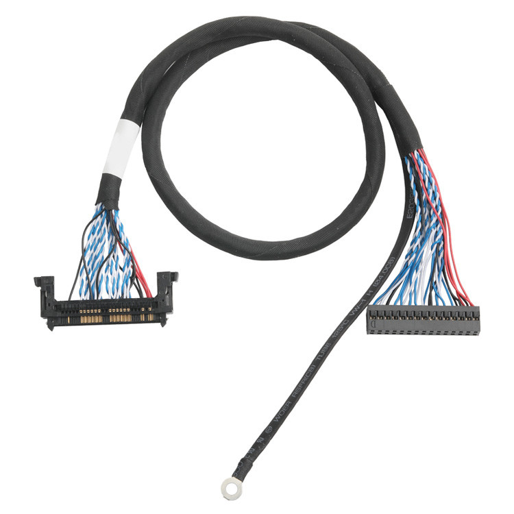 OEM/ODM LVDS-kabelassemblage van JAE FI-RE51HL 51-pin naar DP2.0 30-pin of EGN UL 1571 28AWG-kabel