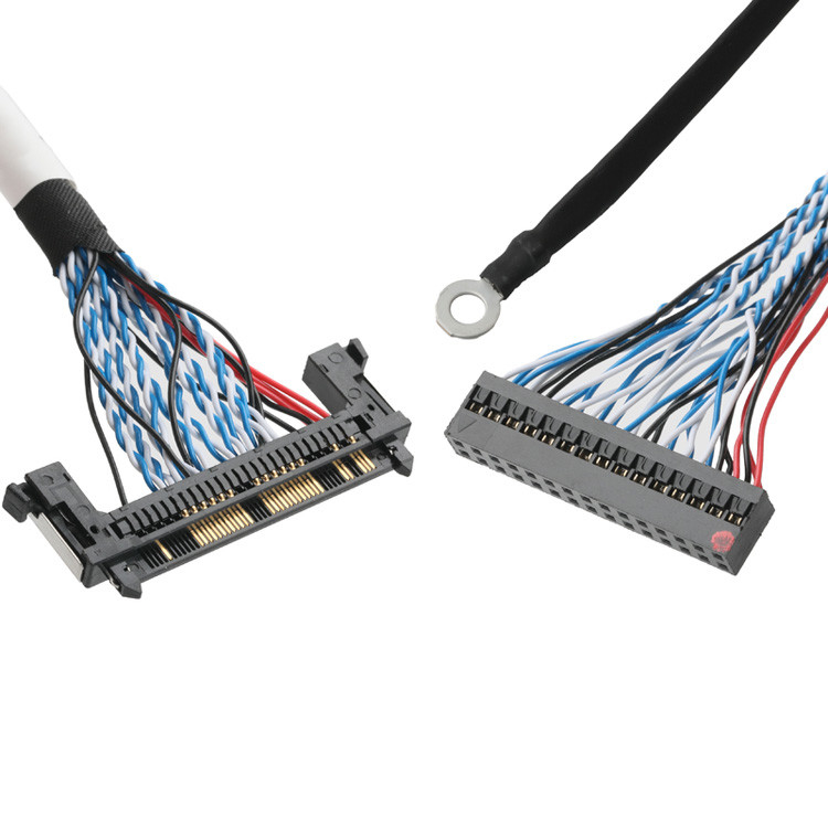 OEM/ODM LVDS-kabelassemblage van JAE FI-RE51HL 51-pin naar DP2.0 30-pin of EGN UL 1571 28AWG-kabel