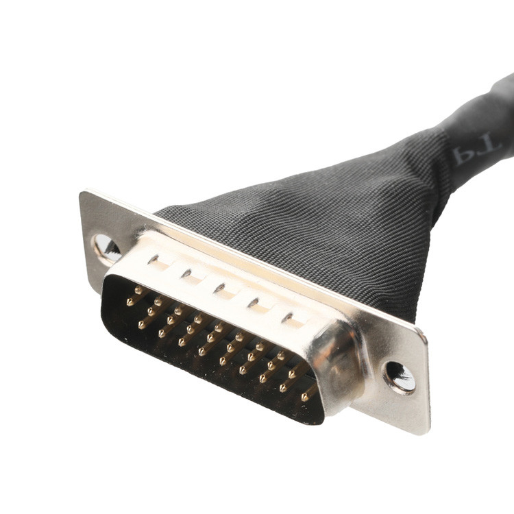 OEM/ODM LVDS-kabelassemblage van JAE FI-RE51HL 51-pin naar HD-SUB 26-pin mannetje soldeer UL 1007 20AWG kabel