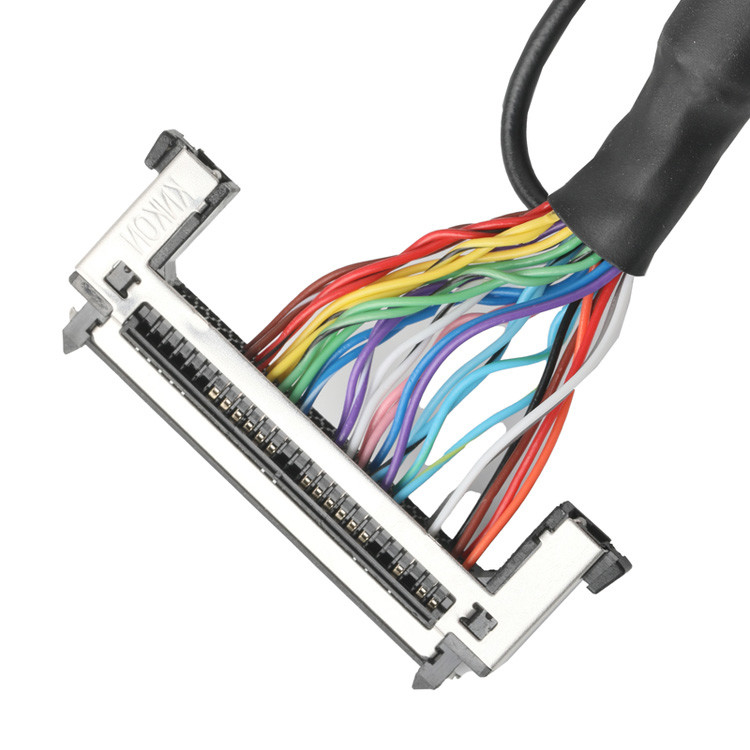 OEM/ODM LVDS-kabelassemblage van JAE FI-RE51HL 51-pin naar HD-SUB 26-pin mannetje soldeer UL 1007 20AWG kabel