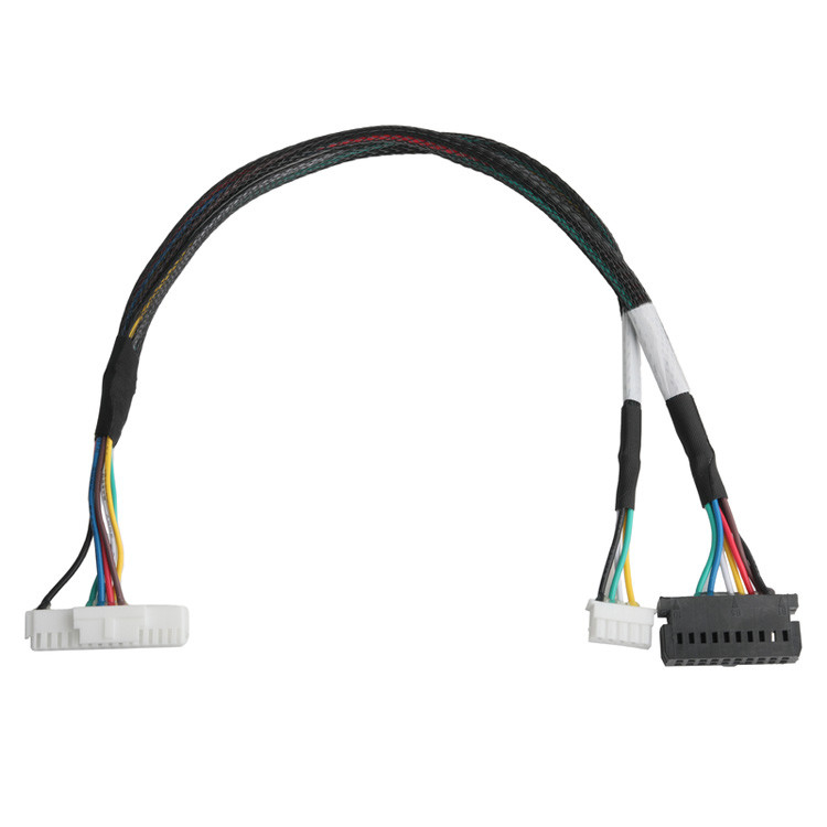 OEM/ODM LVDS kabel van LHE PHSD 30P pitch 2.0mm tot A2545 20P pitch 2.54mm, draad UL1007 24AWG, kleur per pin-out