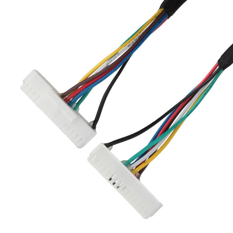 OEM/ODM LVDS kabel van LHE PHSD 30P pitch 2.0mm tot A2545 20P pitch 2.54mm, draad UL1007 24AWG, kleur per pin-out